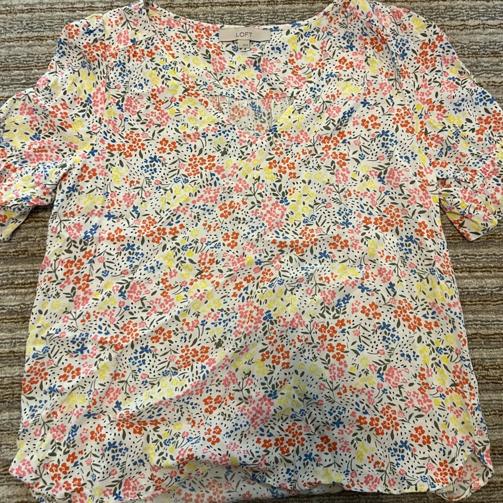 LOFT Multicolor Floral Blouse